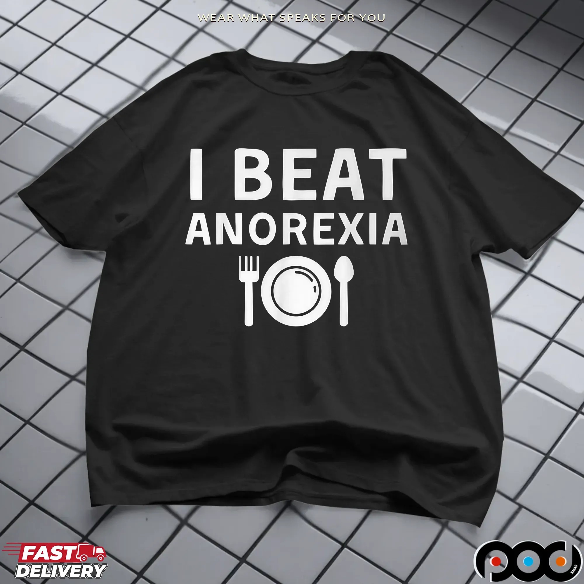 I Beat Survived Anorexia Awareness T-Shirt