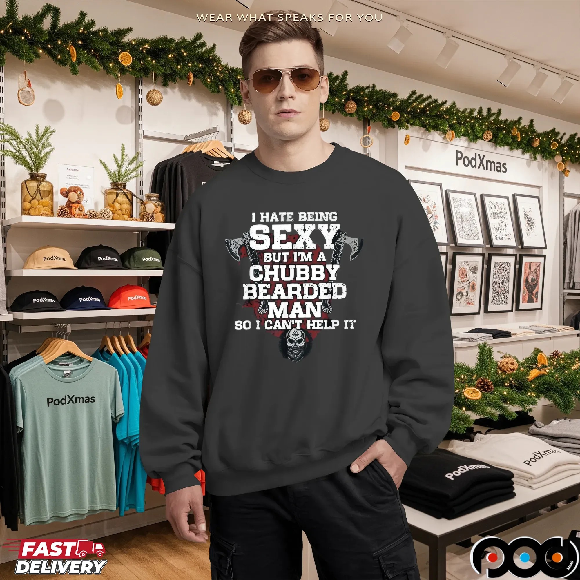 I Hate Being Sexy But I'm A Chubby Bearded Man So I Can't Help It T Shirt