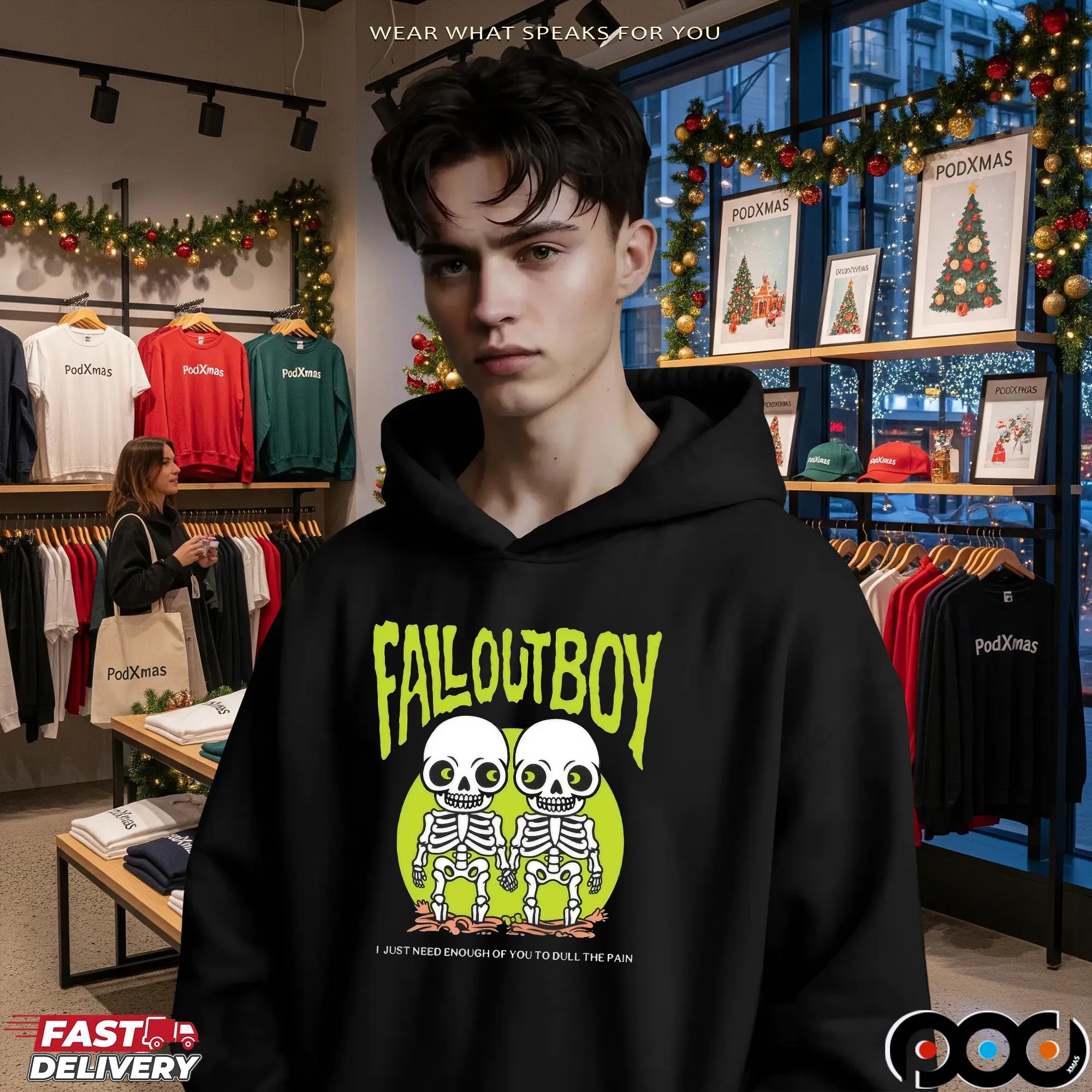I Just Need Enough Of You To Dull The Pain FAB Halloween 2025 Drop Twin Skeleton T Shirt