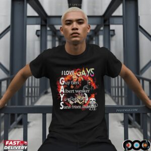 I LOVE GAYS Guy Fieri Albert Wesker Yu-gi-oh Sans From Undertale LGBT T Shirt