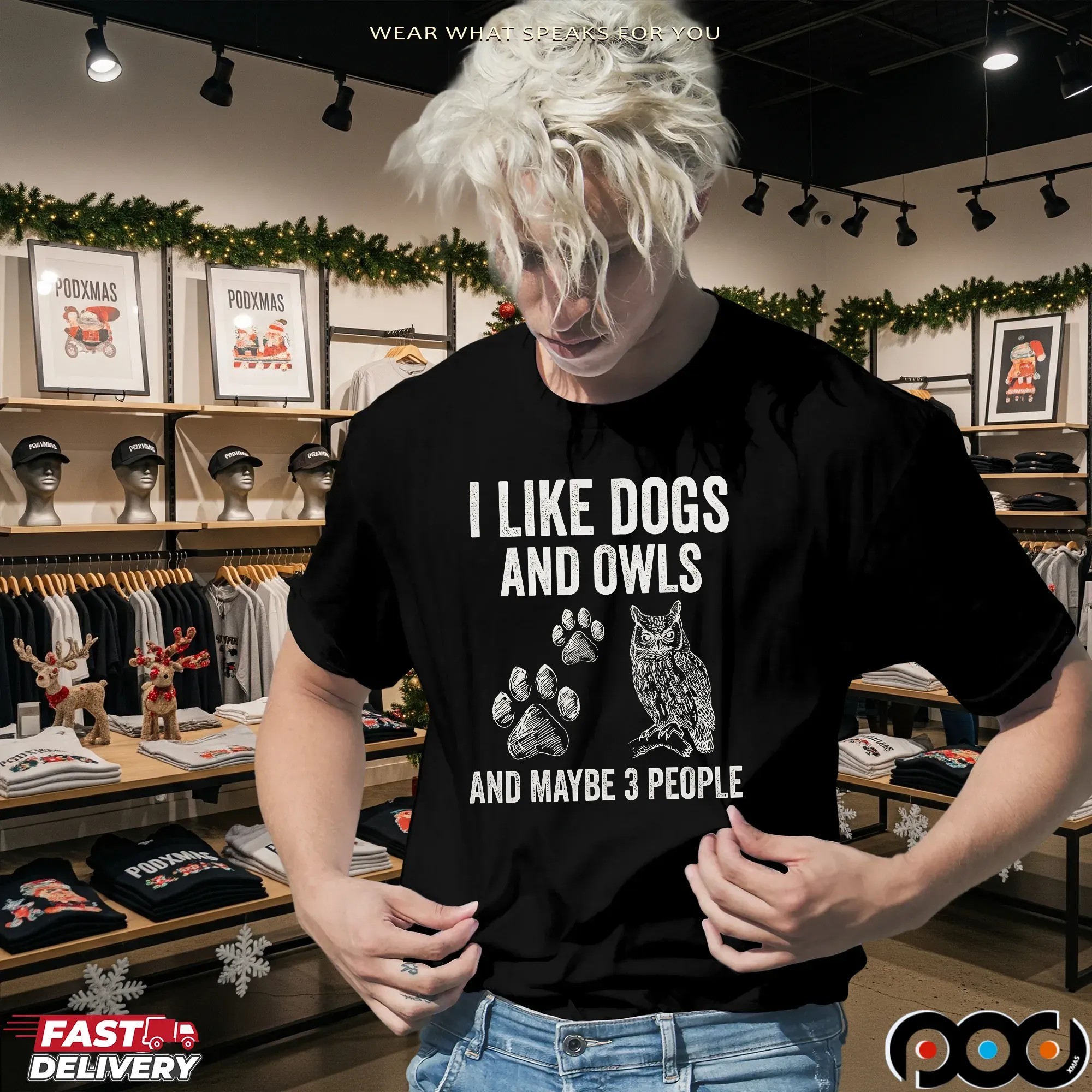I Like Dogs And Owls And Maybe 3 People T Shirt