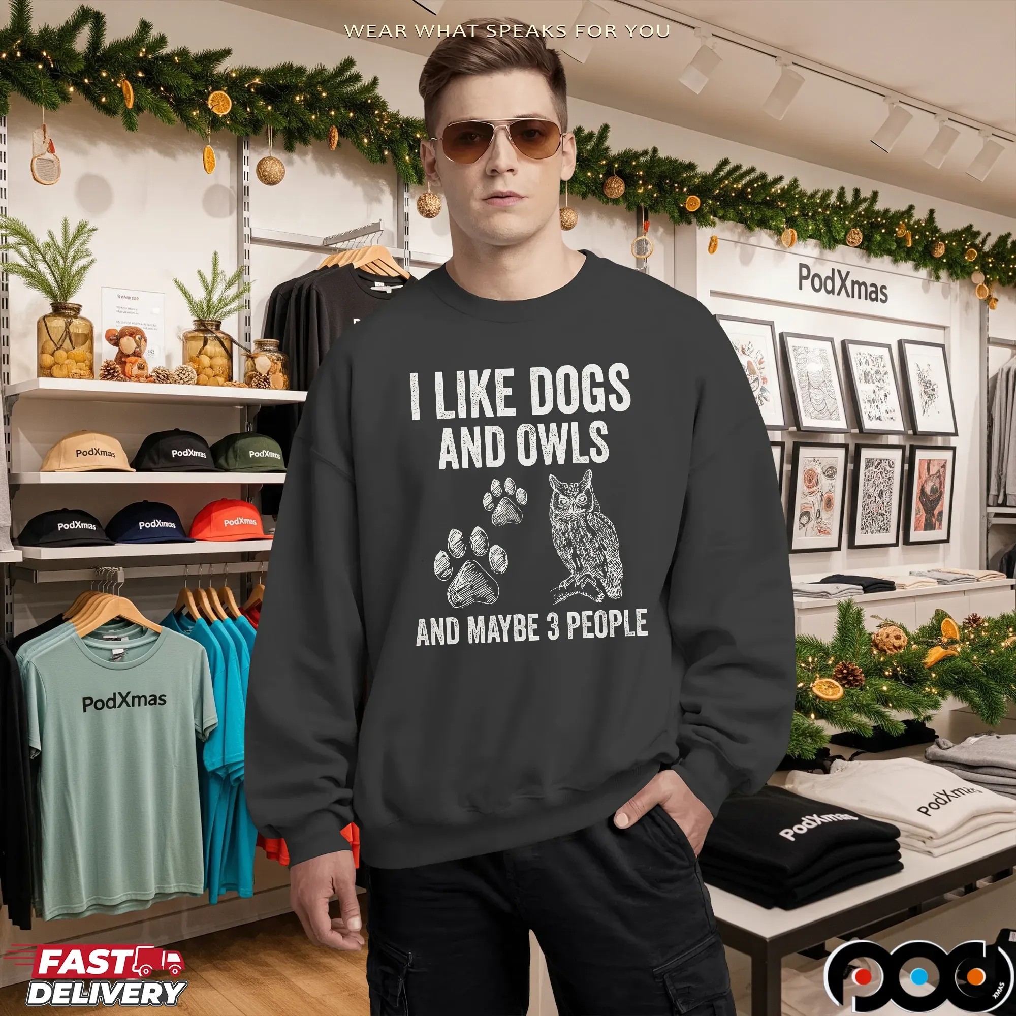 I Like Dogs And Owls And Maybe 3 People T Shirt