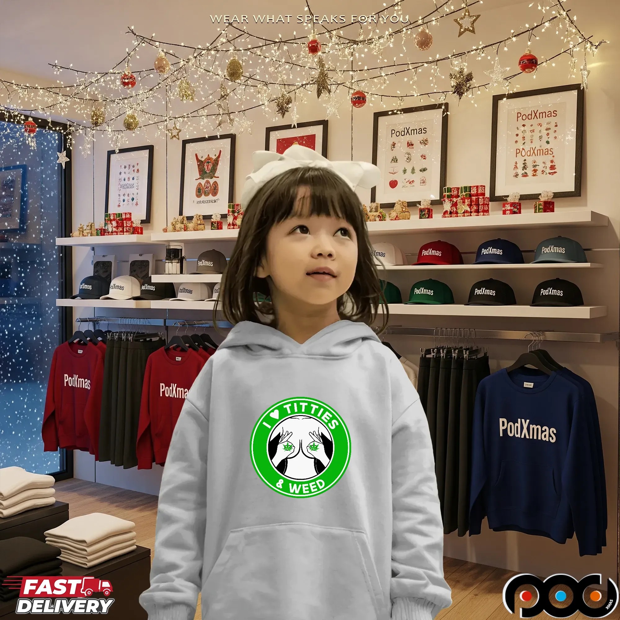 I Love Titties & Weed Logo T Shirt