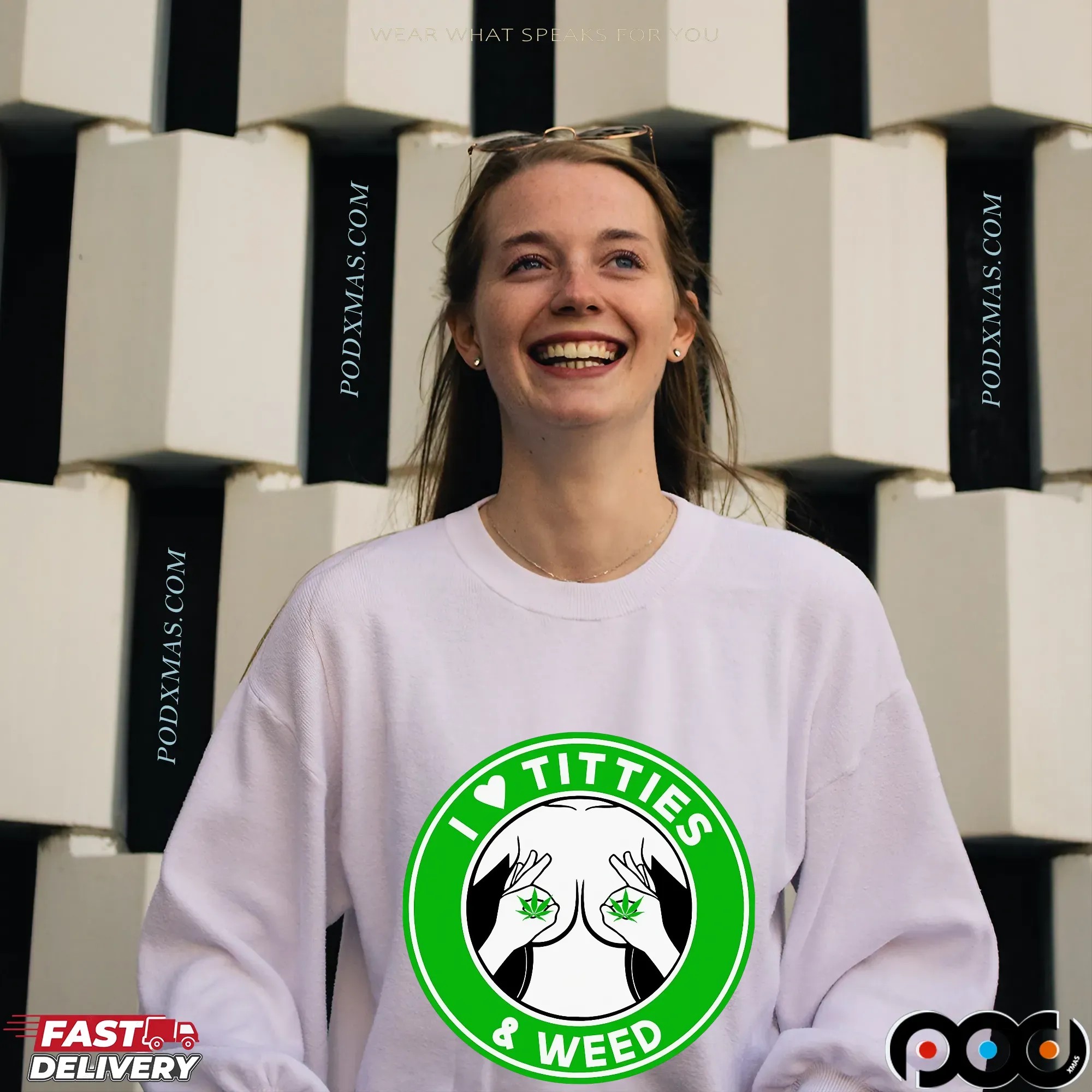 I Love Titties & Weed Logo T Shirt