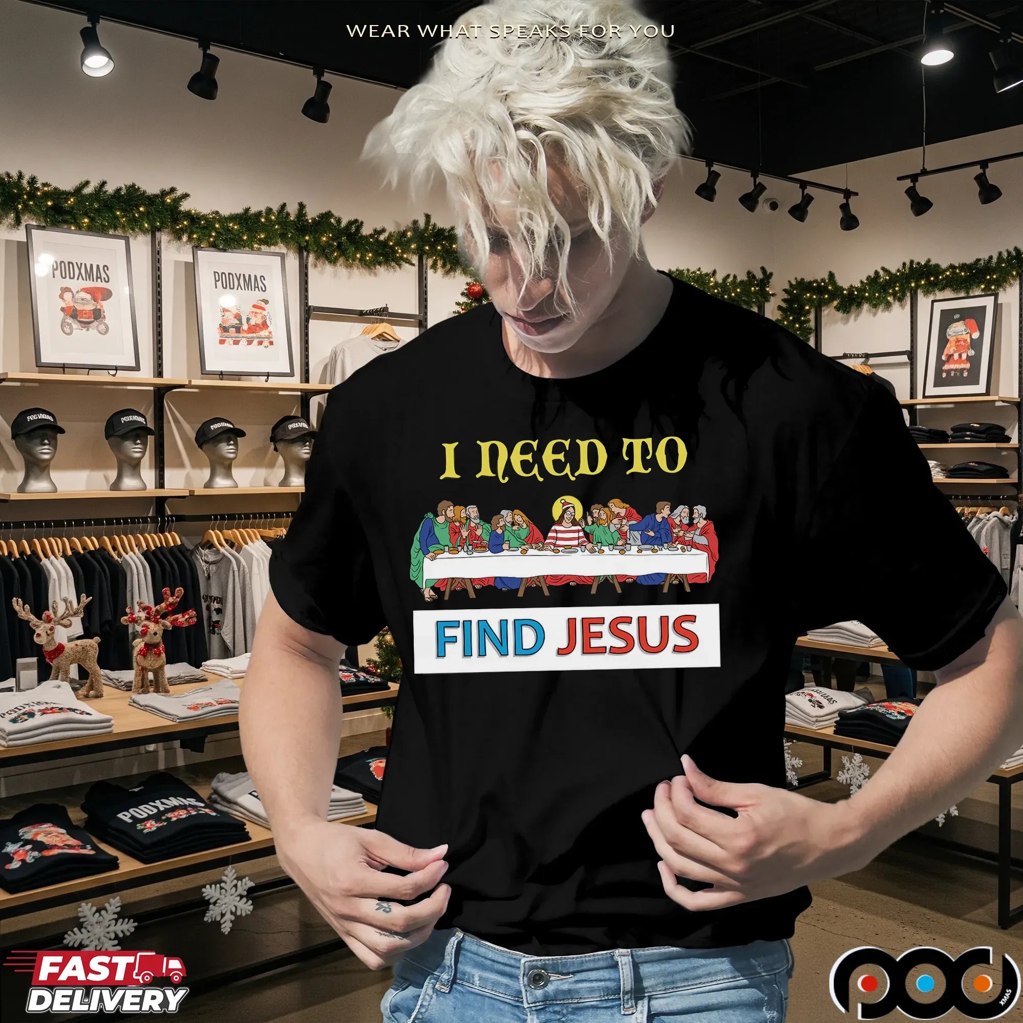 I Need To Find Jesus Where's Wally The Last Supper Christmas T Shirt