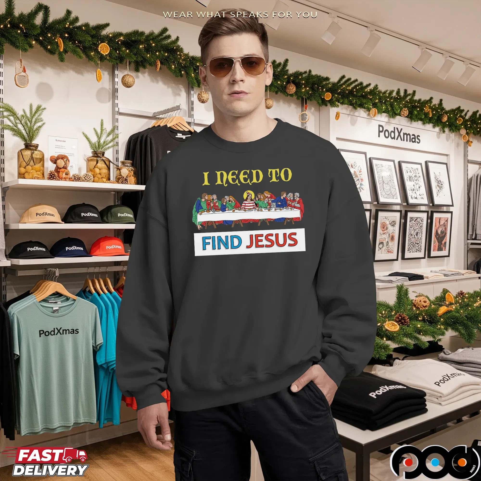 I Need To Find Jesus Where's Wally The Last Supper Christmas T Shirt