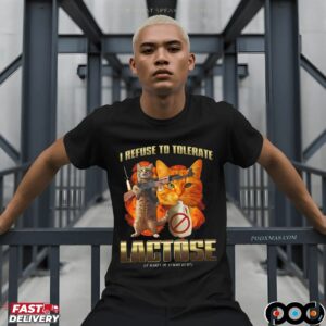 I Refuse To Tolerate Lactose It Makes My Tummy Hurt Cat Vintage Bootleg T Shirt