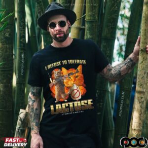 I Refuse To Tolerate Lactose It Makes My Tummy Hurt Cat Vintage Bootleg T Shirt