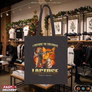 I Refuse To Tolerate Lactose It Makes My Tummy Hurt Cat Vintage Bootleg T Shirt