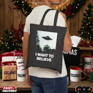 I Want To Believe Alien and UFO Retro T Shirt