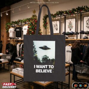 I Want To Believe Alien and UFO Retro T Shirt