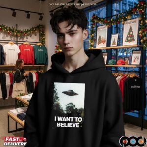 I Want To Believe Alien and UFO Retro T Shirt