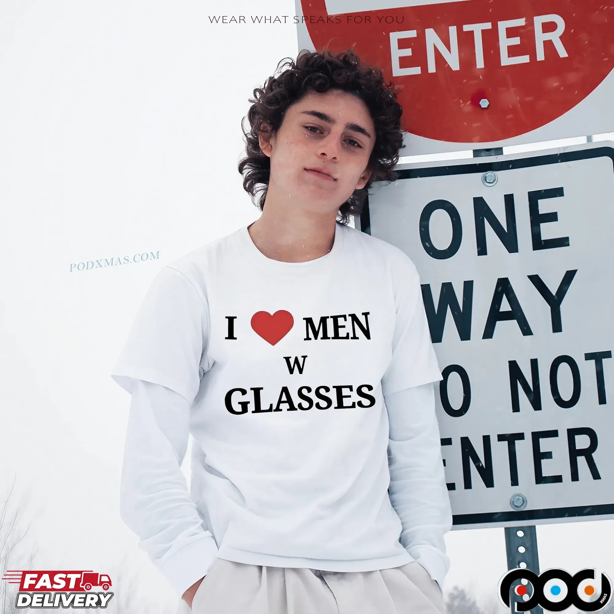 I love men WITH glasses heart shirt
