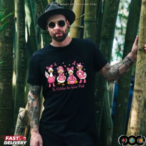 In October We Wear Pink Goose Preppy Breast Cancer Awareness Halloween T Shirt