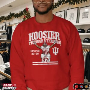 Indiana Football Elijah Sarratt Hoosier Through and Through Graphic T Shirt
