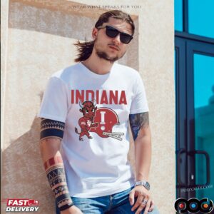 Indiana Hoosiers Football Bison & Helmet T Shirt