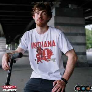 Indiana Hoosiers Football Bison & Helmet T Shirt