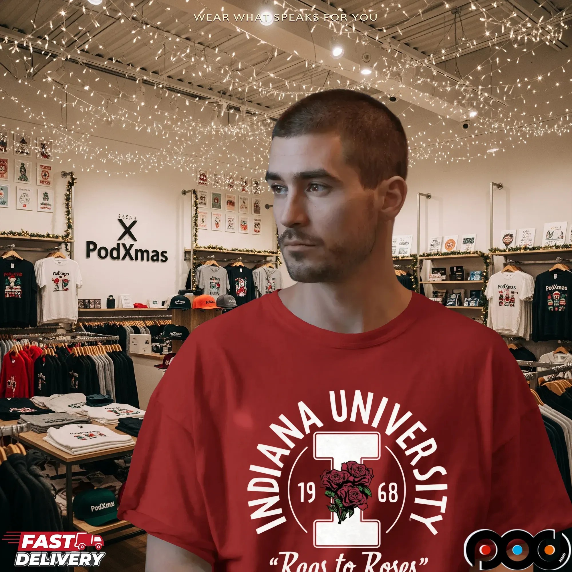 Indiana Hoosiers Rags to Roses Pasadena 1968 T Shirt