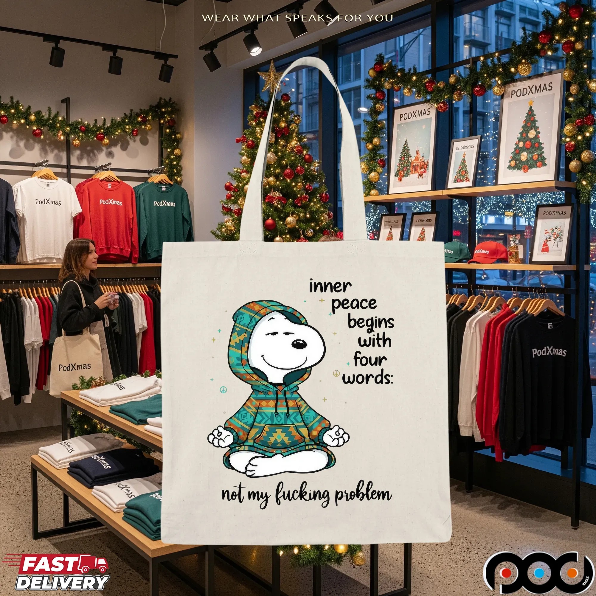 Inner Peace Begins With Four Words Not My Fucking Problem Snoopy The Peanuts T Shirt