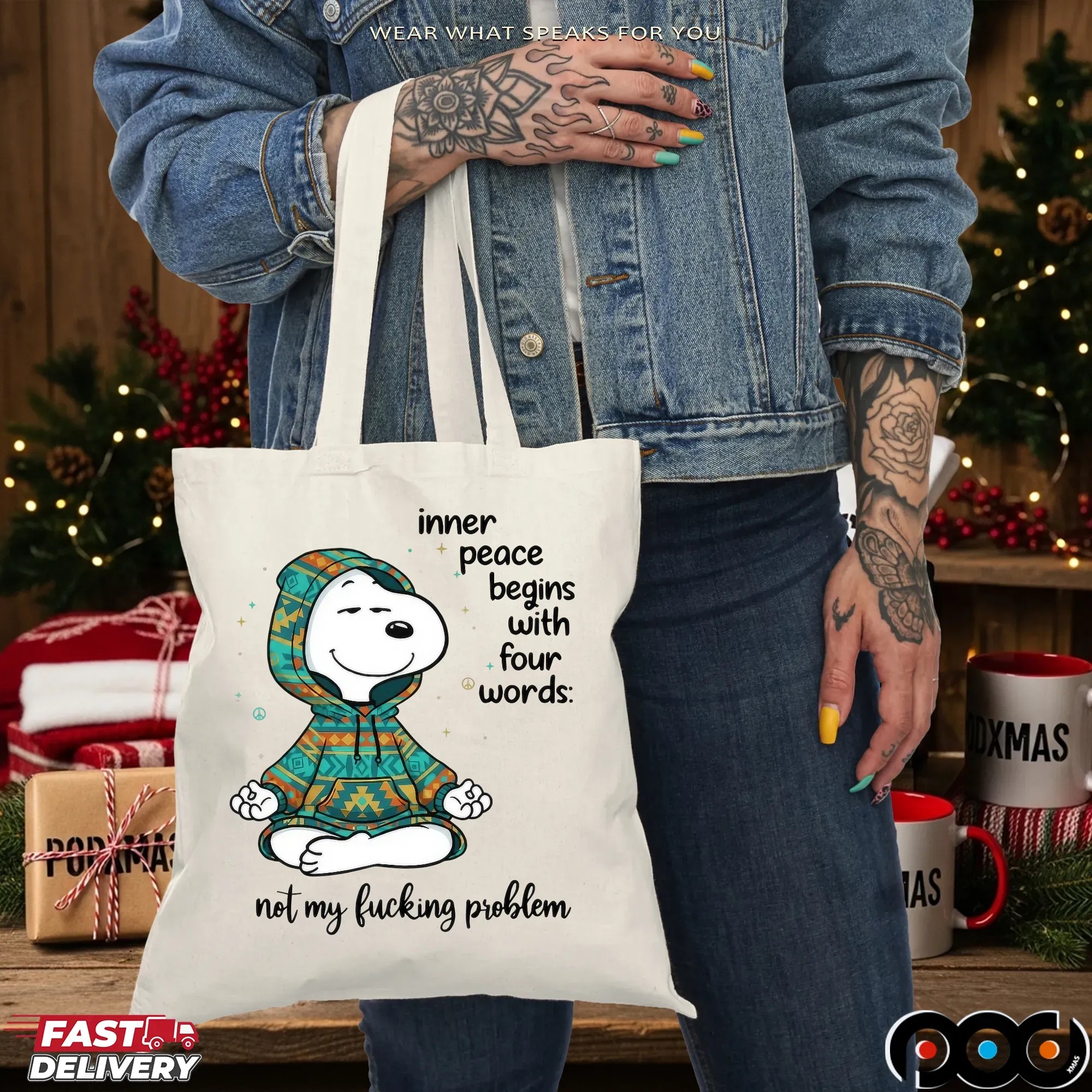 Inner Peace Begins With Four Words Not My Fucking Problem Snoopy The Peanuts T Shirt