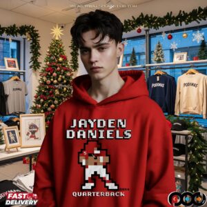 Jayden Daniels QB Retro Baller Game Pixel T Shirt