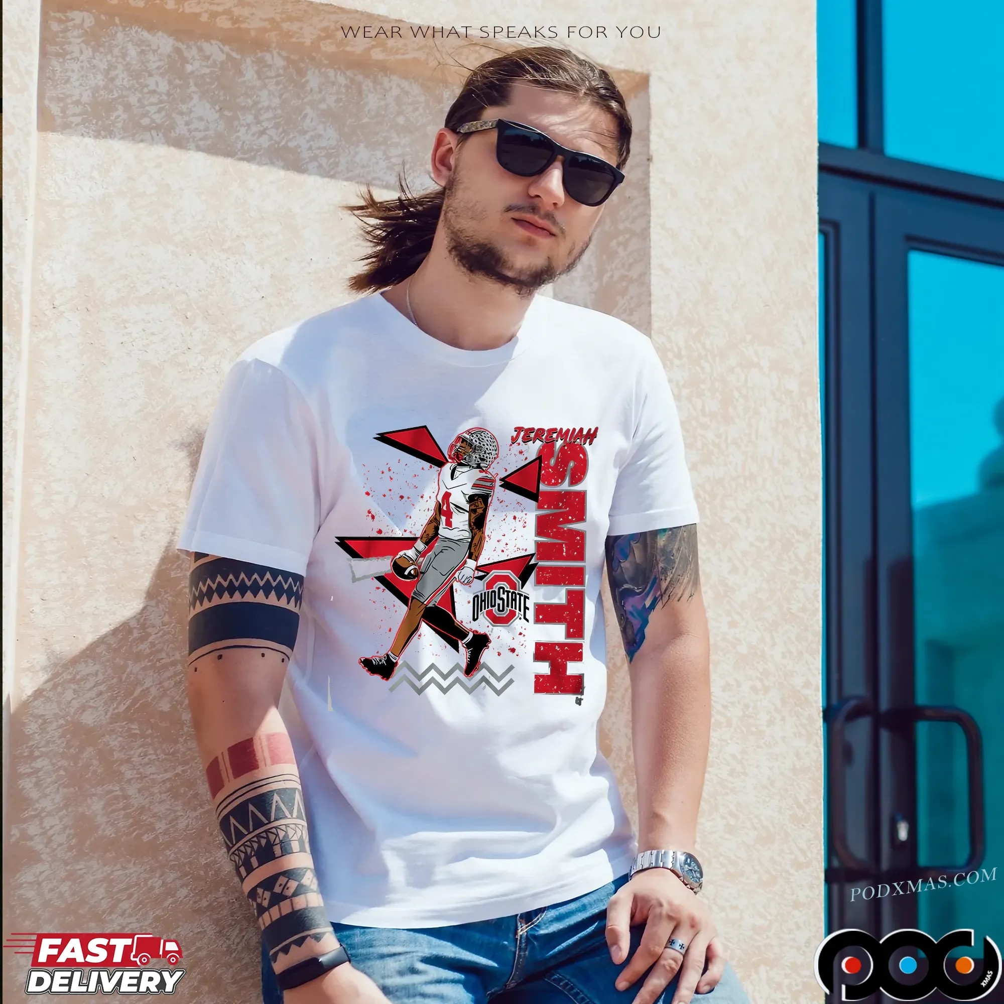 Jeremiah Smith Ohio State Buckeyes Football 90s Style T Shirt