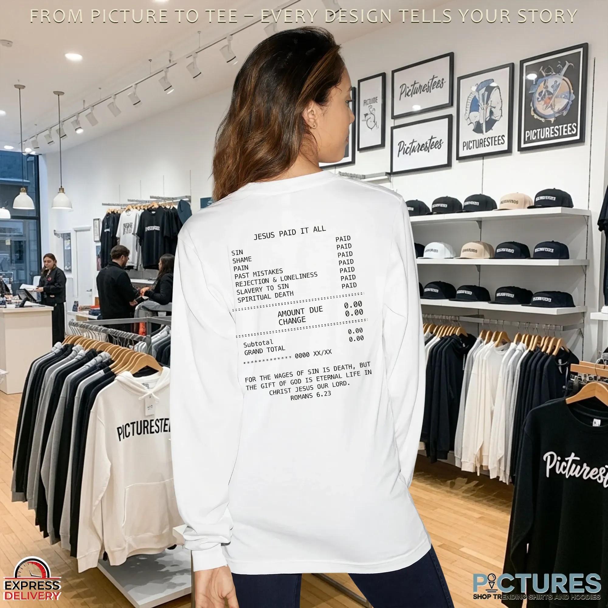 Jesus Paid It All Sin Shame Pain Past Mistake Mount Christian T Shirt