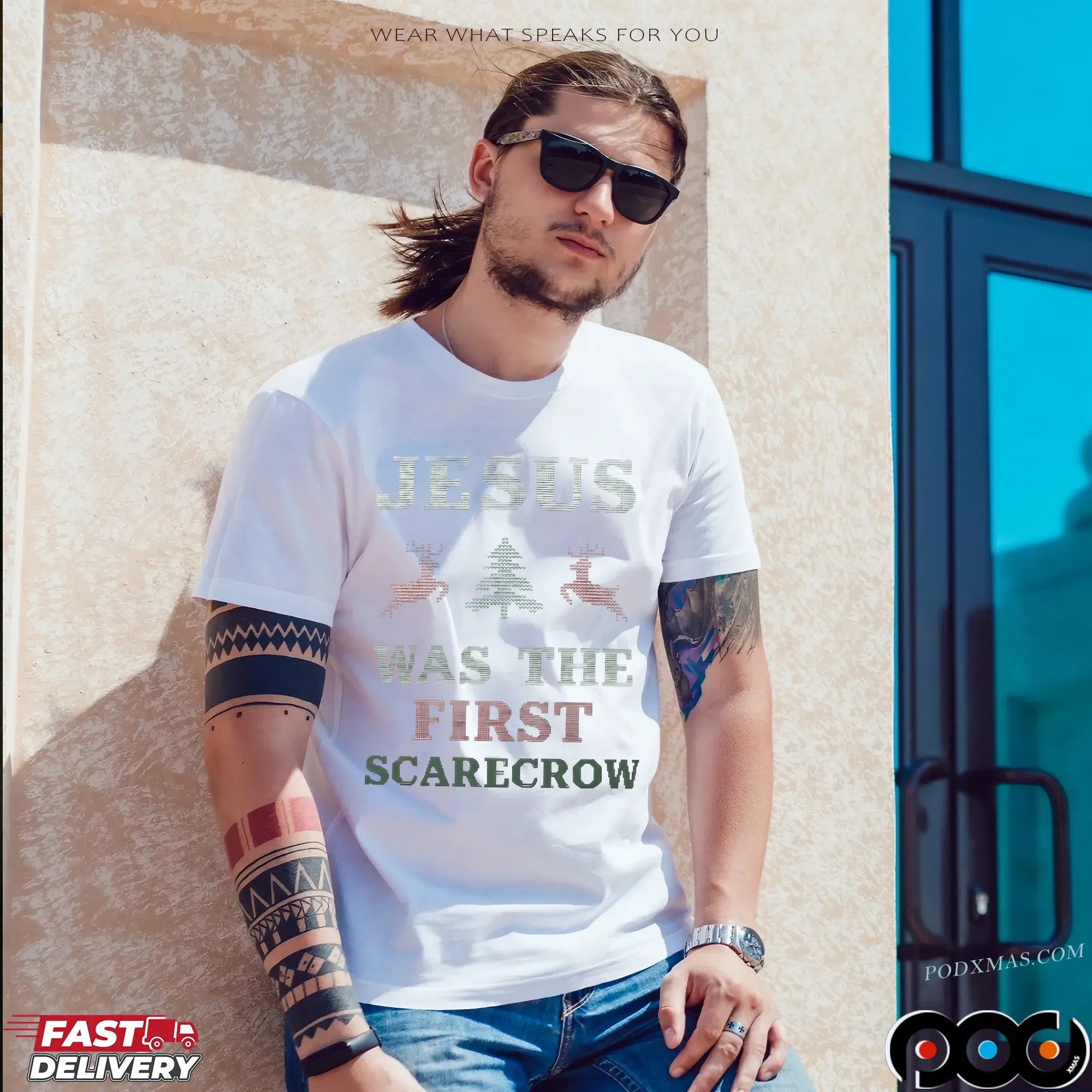 Jesus Was The First Scarecrow Christmas T Shirt