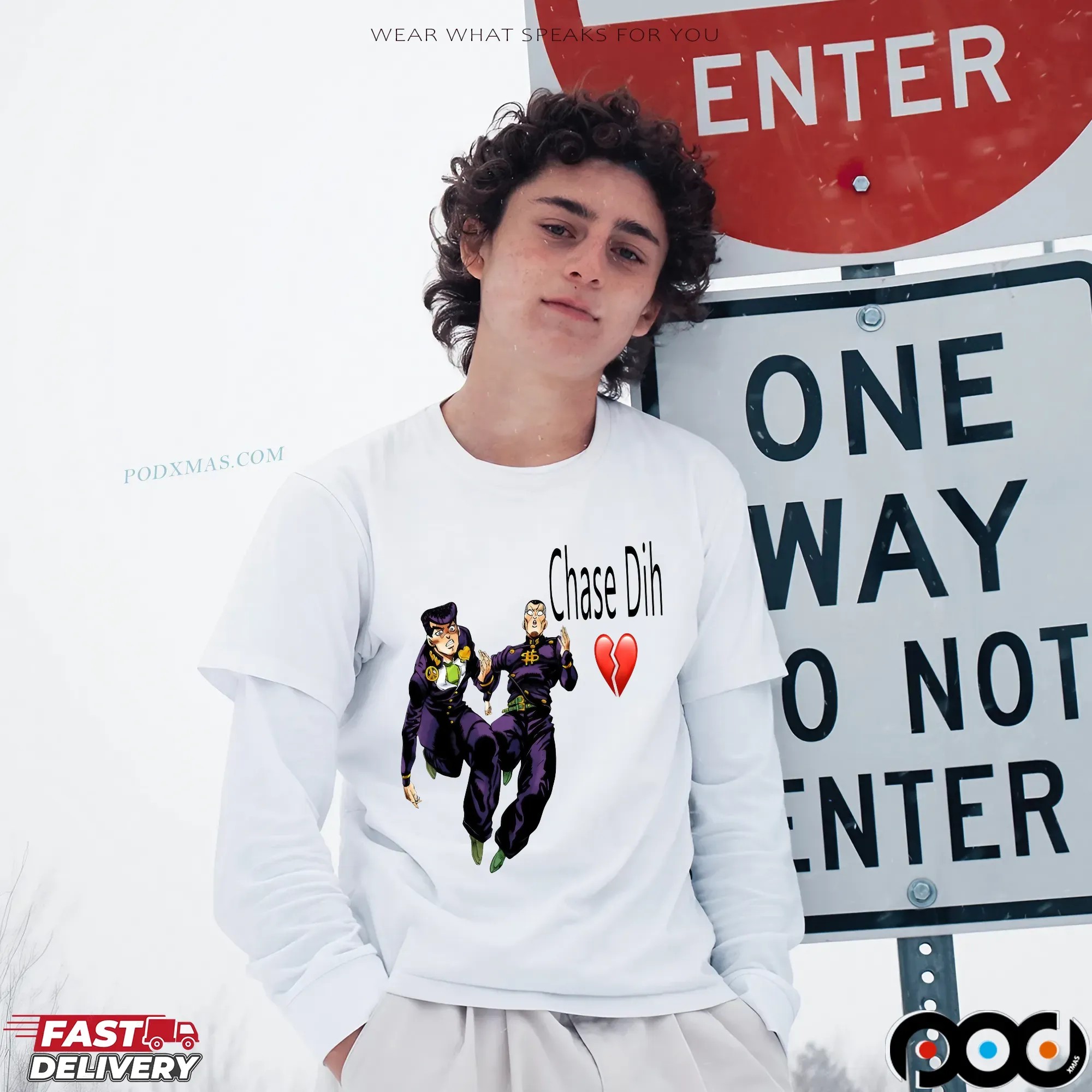 Jojo's Bizarre Adventure Chase Dih Josuke and Okuyasu Heart Broken T Shirt