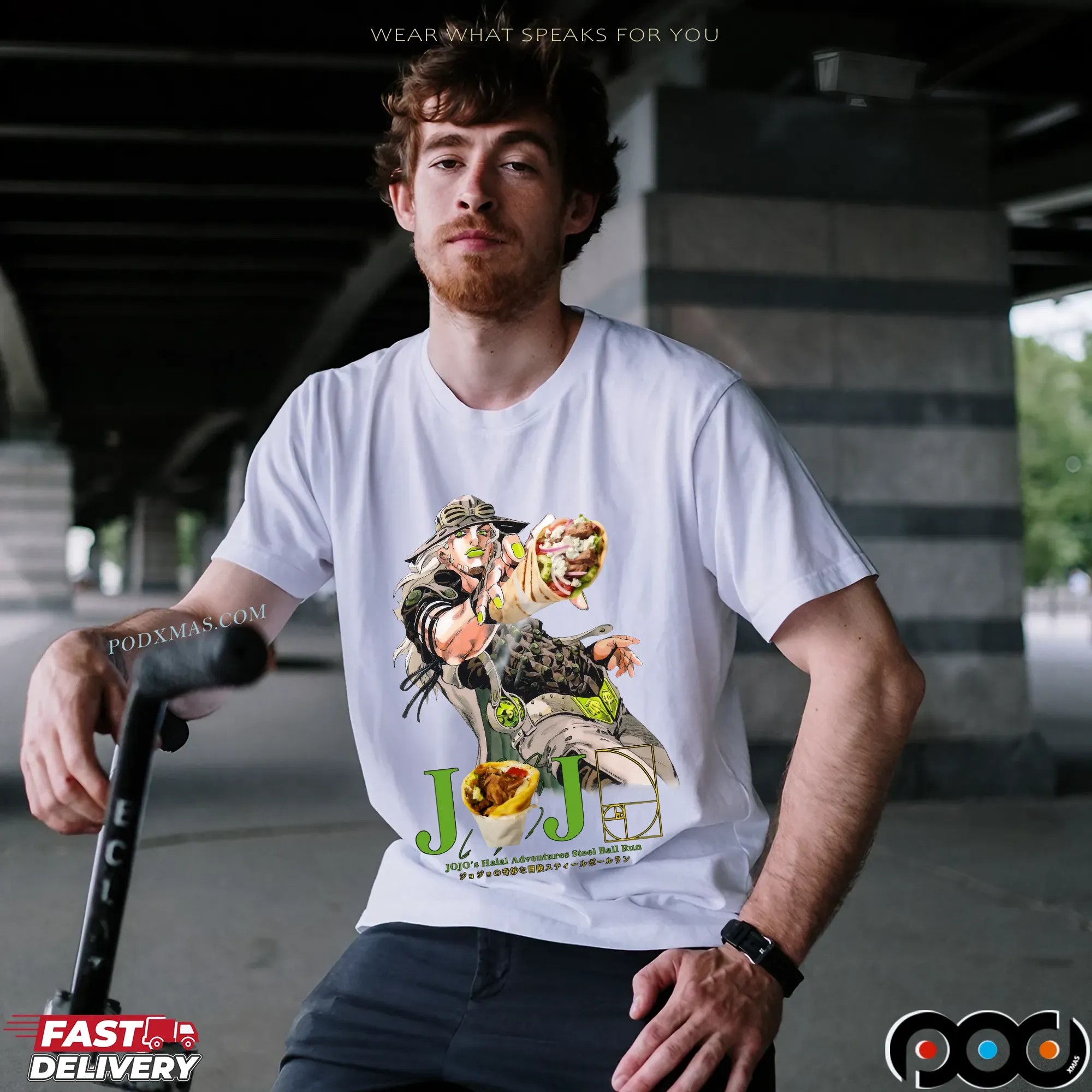 Jojo's Halal Adventure Steel Ball Run Gyro Gyro Zeppeli Anime T Shirt