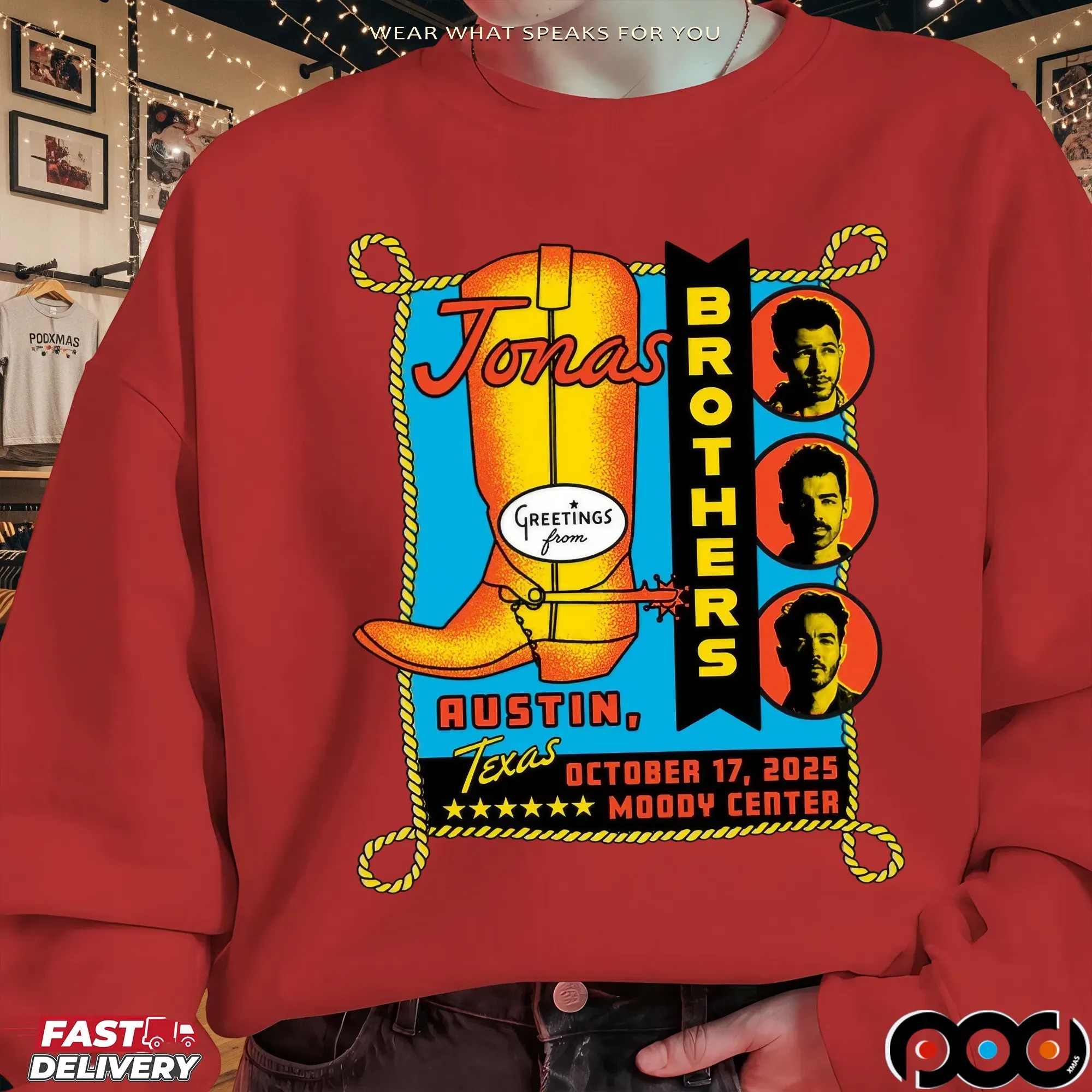 Jonas Brothers Greeting From Austin TX Oct 17 2025 Tour T Shirt