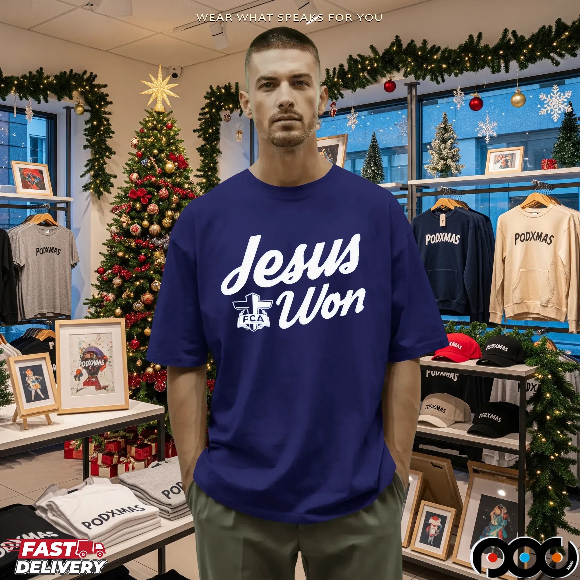 Jordyn Tyson Wearing Jesus Won FCA T Shirt