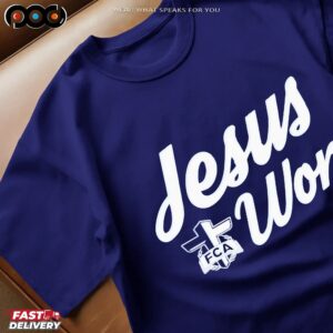 Jordyn Tyson Wearing Jesus Won FCA T Shirt