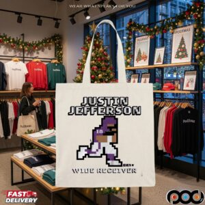 Justin Jefferson Wide Receiver Retro Baller Pixel T Shirt