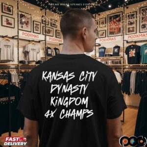 Kansas City Dynasty Kingdom Kingdom 4x Champs Bold Text T Shirt