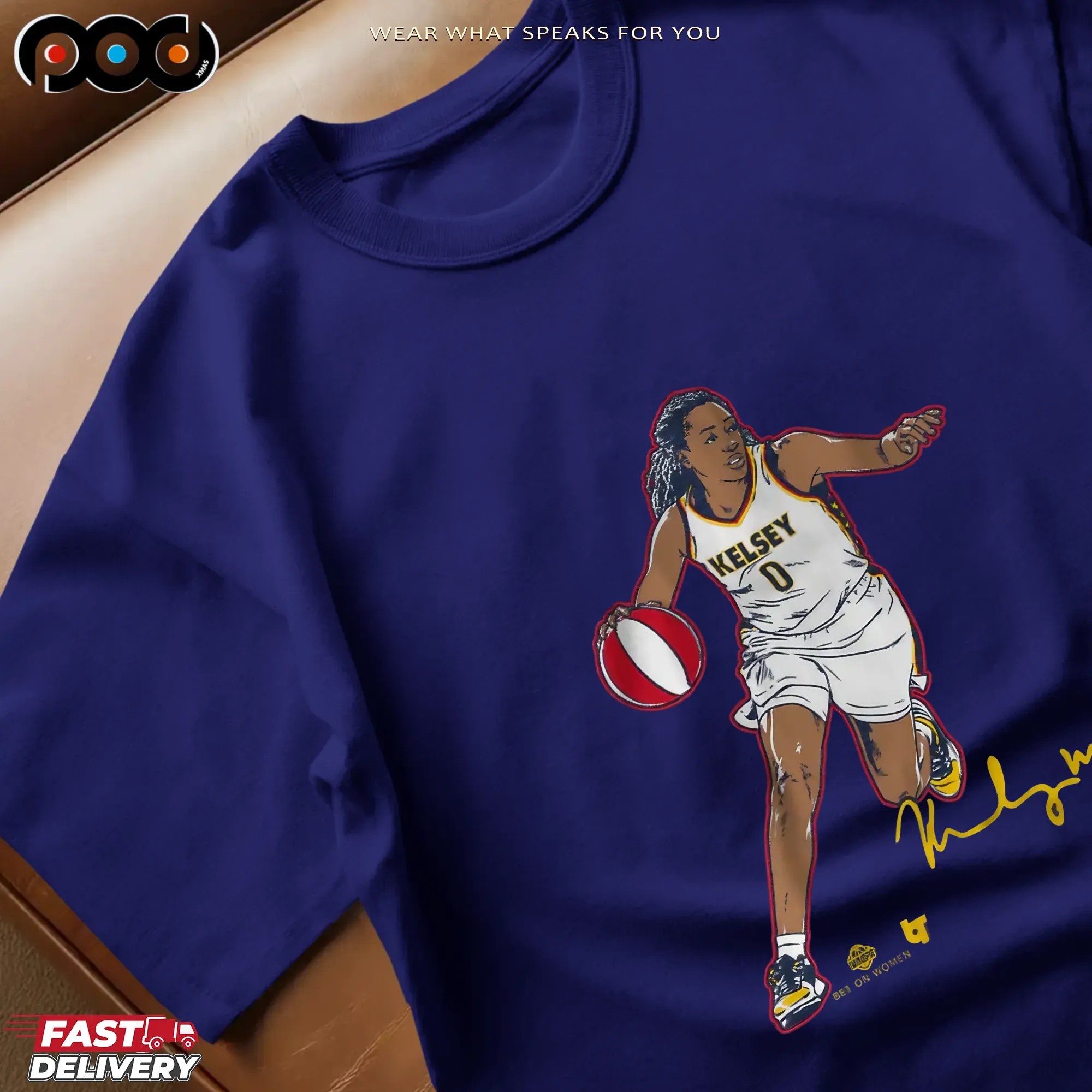 Kelsey Mitchell Superstar Pose Indiana WNBA T Shirt