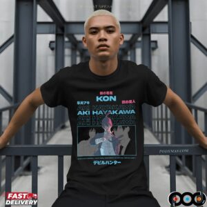 Kon Aki Hayakawa Whatever Happens I Want Denji And Power To Survive And Be Happy Chainsaw Man Manga T Shirt