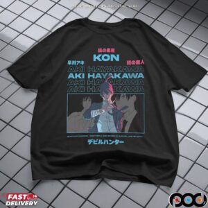 Kon Aki Hayakawa Whatever Happens I Want Denji And Power To Survive And Be Happy Chainsaw Man Manga T Shirt