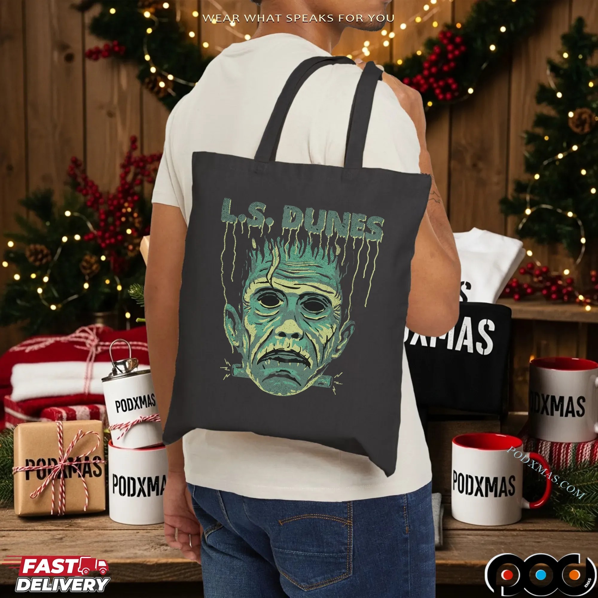 L S Dunes Frankenstein Halloween T Shirt