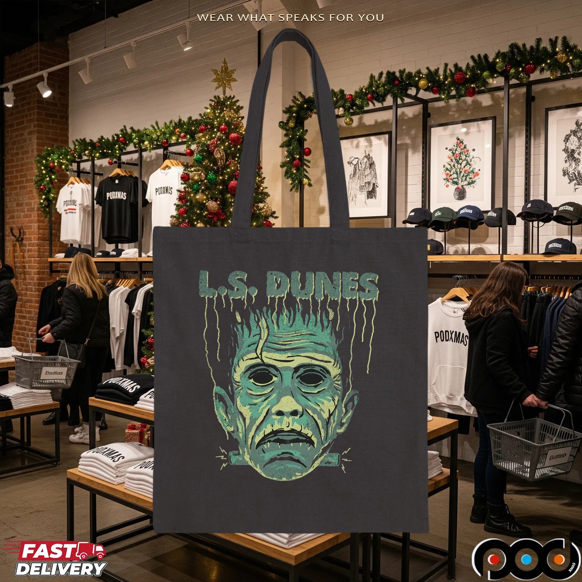 L S Dunes Frankenstein Halloween T Shirt