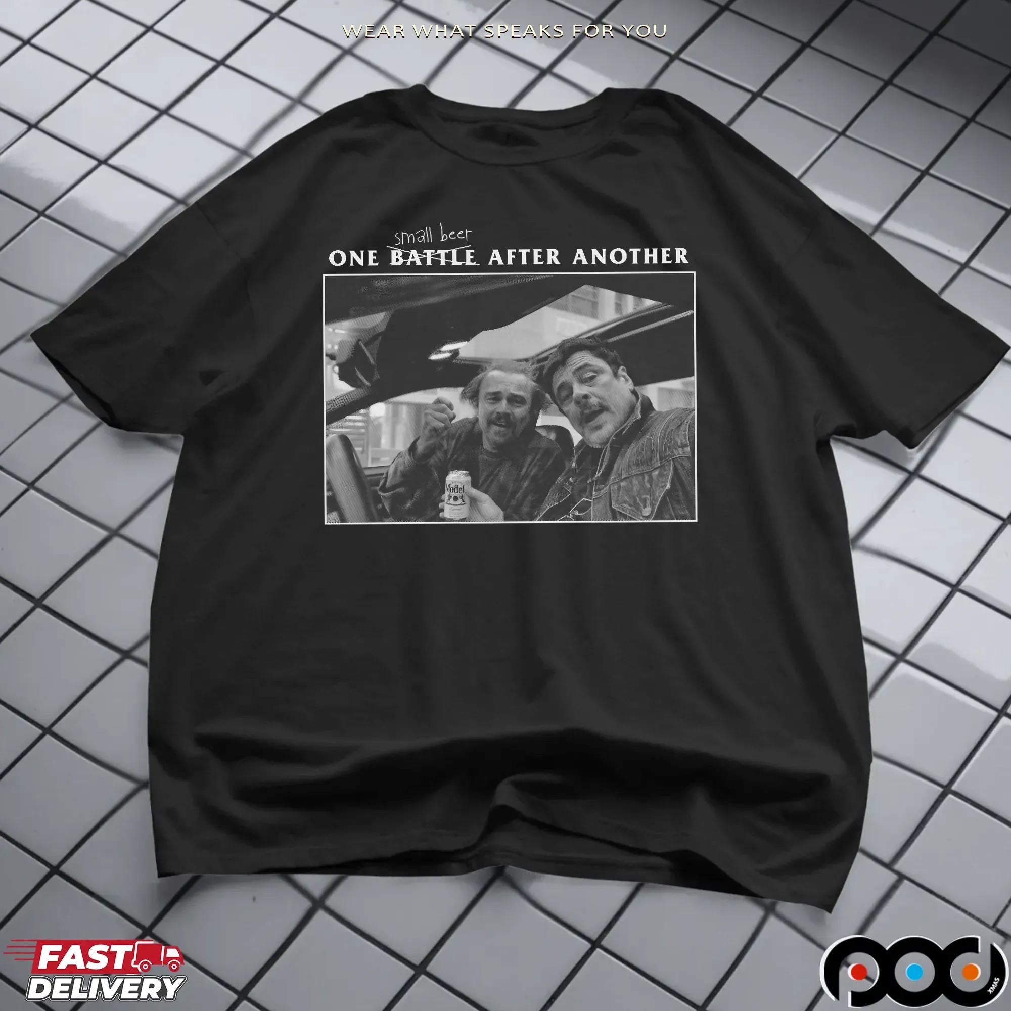 Leonardo Dicaprio And Benicio del Toro One Small Beer After Another Parody T Shirt