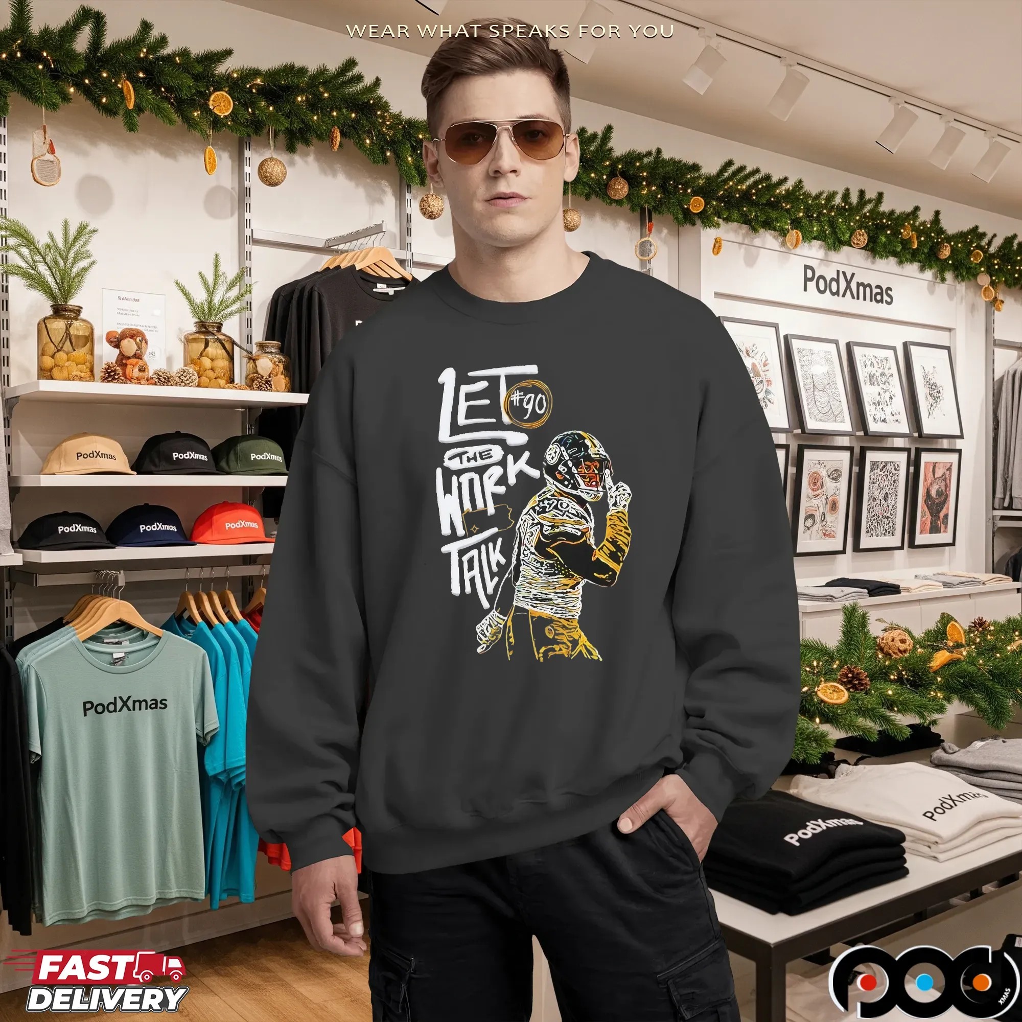 Let The Work Talk Pittsburgh Steelers T J Watt T Shirt