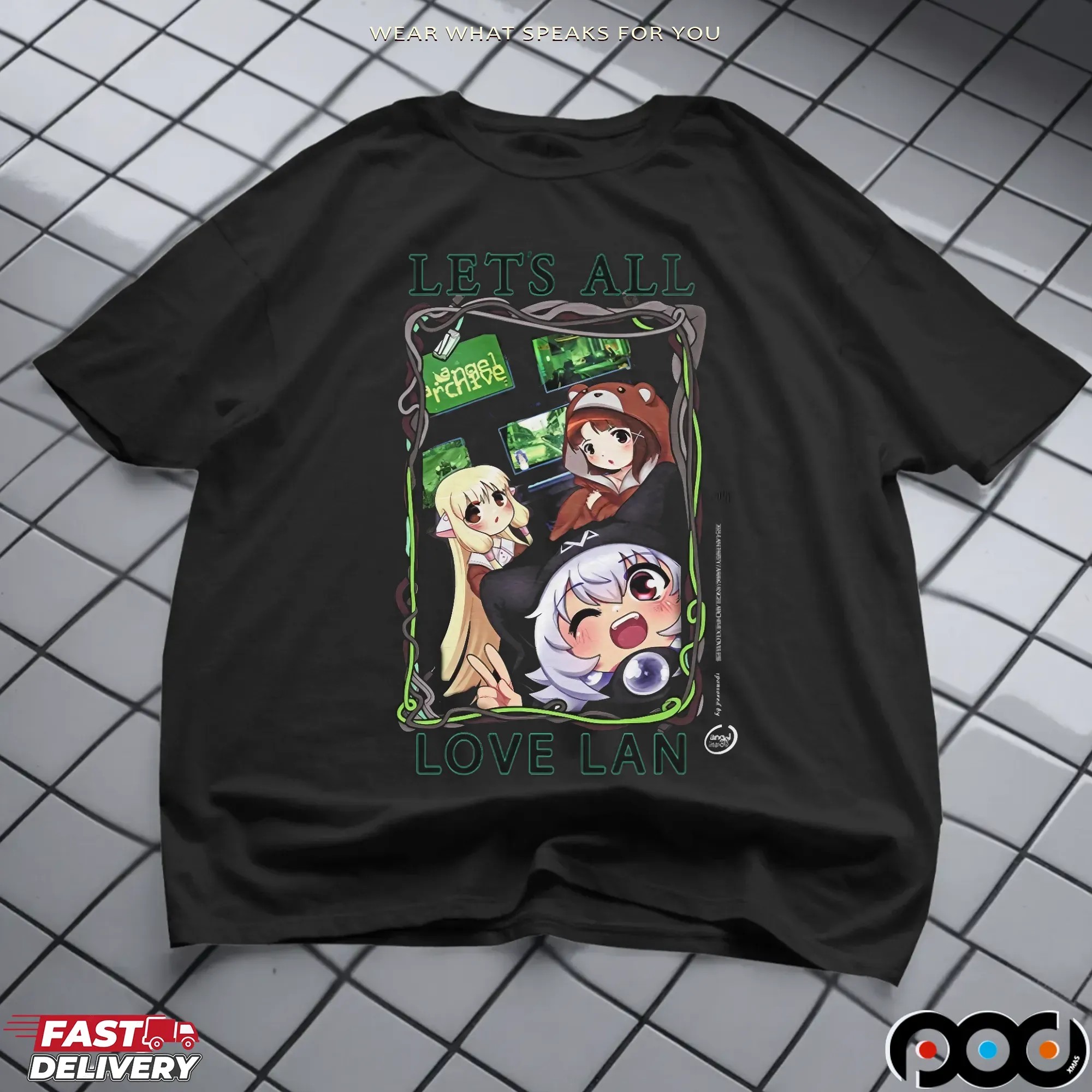 Let's All Love LAN Party Plush Graphic T Shirt