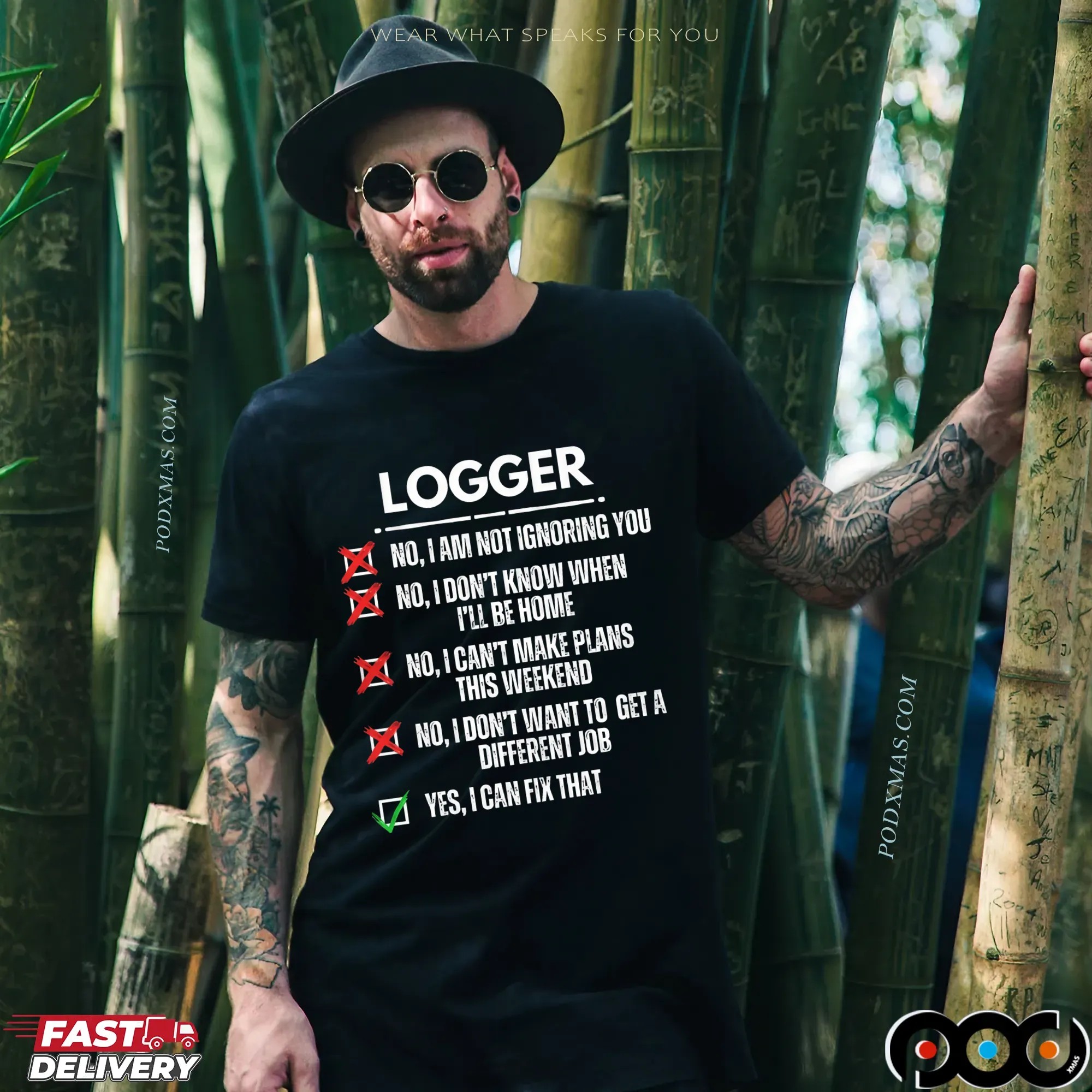 Logger No, I Am Not Ignoring You No, I Don't Know When I'll Be Home No, I Can't Make Plans This Weekend Yes, I Can Fix That T Shirt