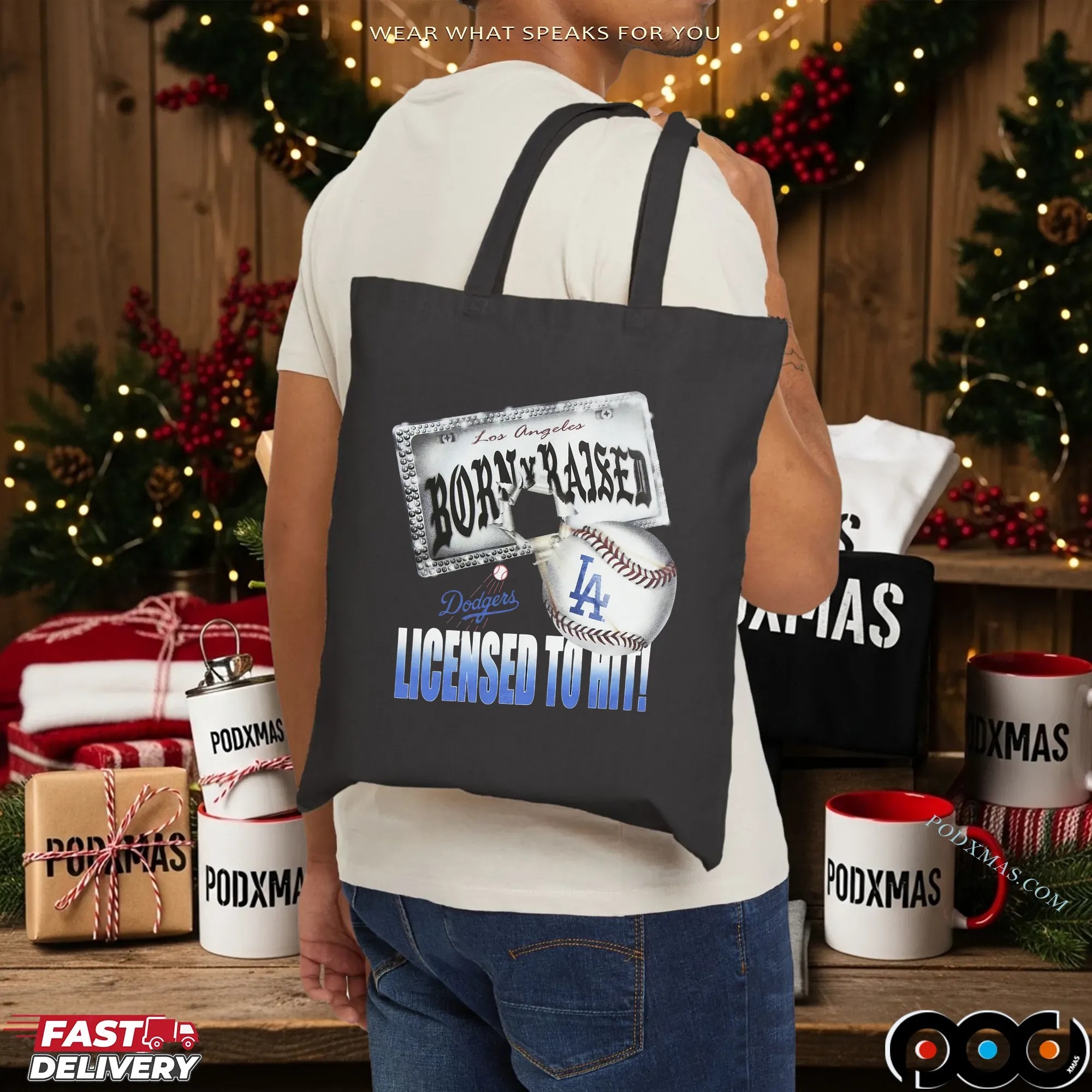 Los Angeles Dodgers New Era Born and Raised Licensed To Hit Mashup T Shirt