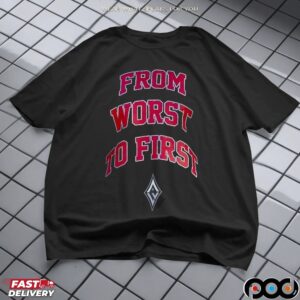 Lyss Wearing From Worst To First T Shirt