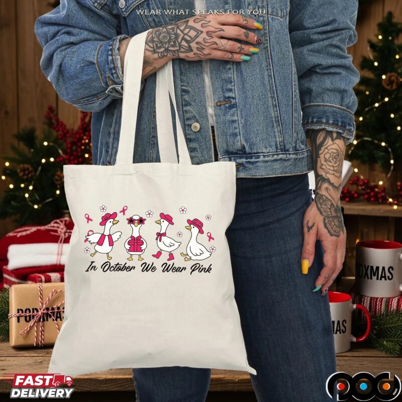 Breast Cancer Goose, In October We Wear Pink Shirt Design, Preppy Breast Cancer, Together We Fight, Pink Coquette Bow Shirt Breast Cancer Goose, In October We Wear Pink Shirt Design, Preppy Breast Cancer, Together We Fight, Pink Coquette Bow Shirt