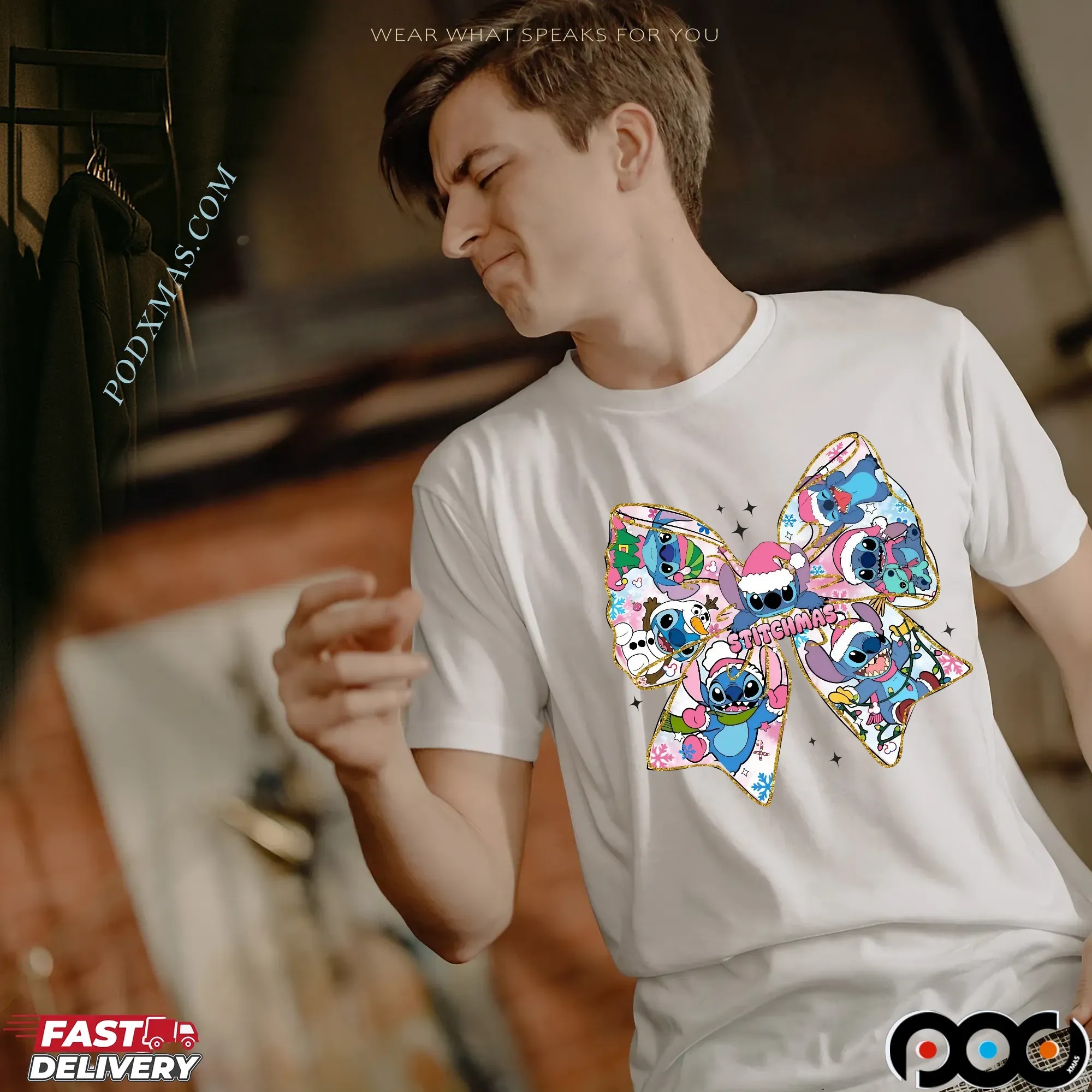 Magical Christmas Coquette Alien Brushstroke T Shirt