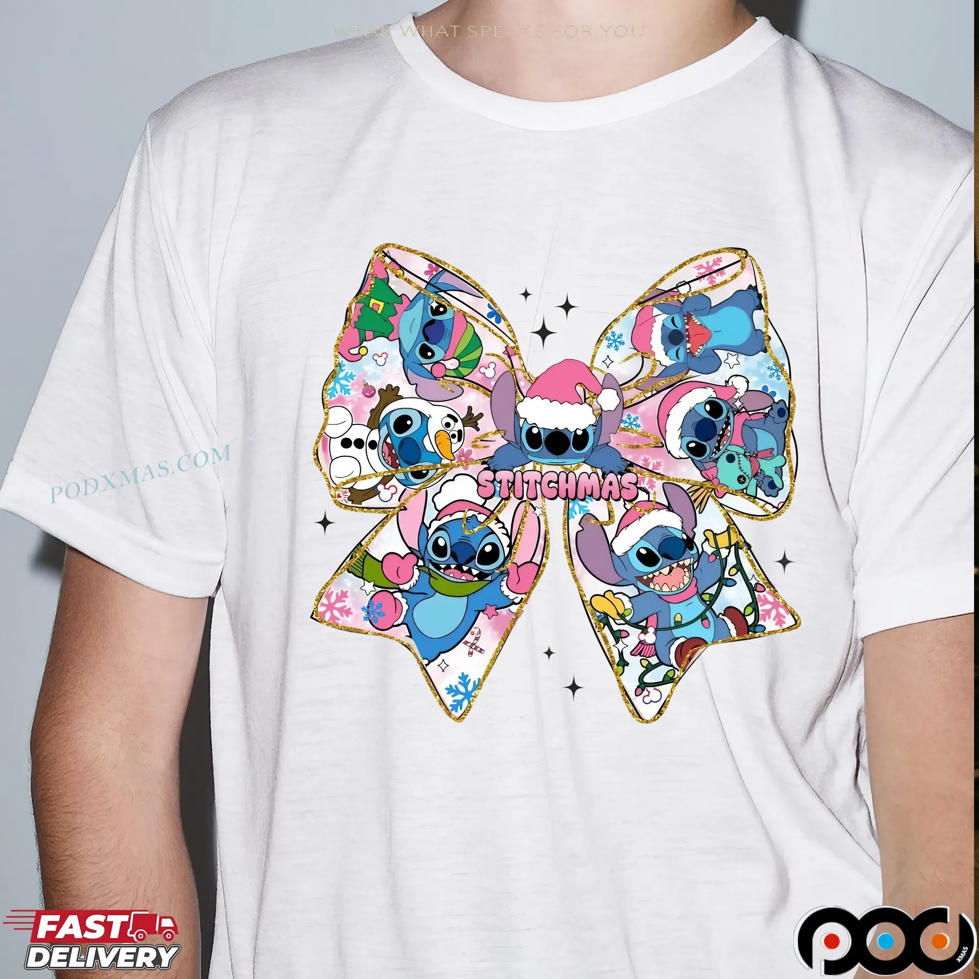 Magical Christmas Coquette Alien Brushstroke T Shirt