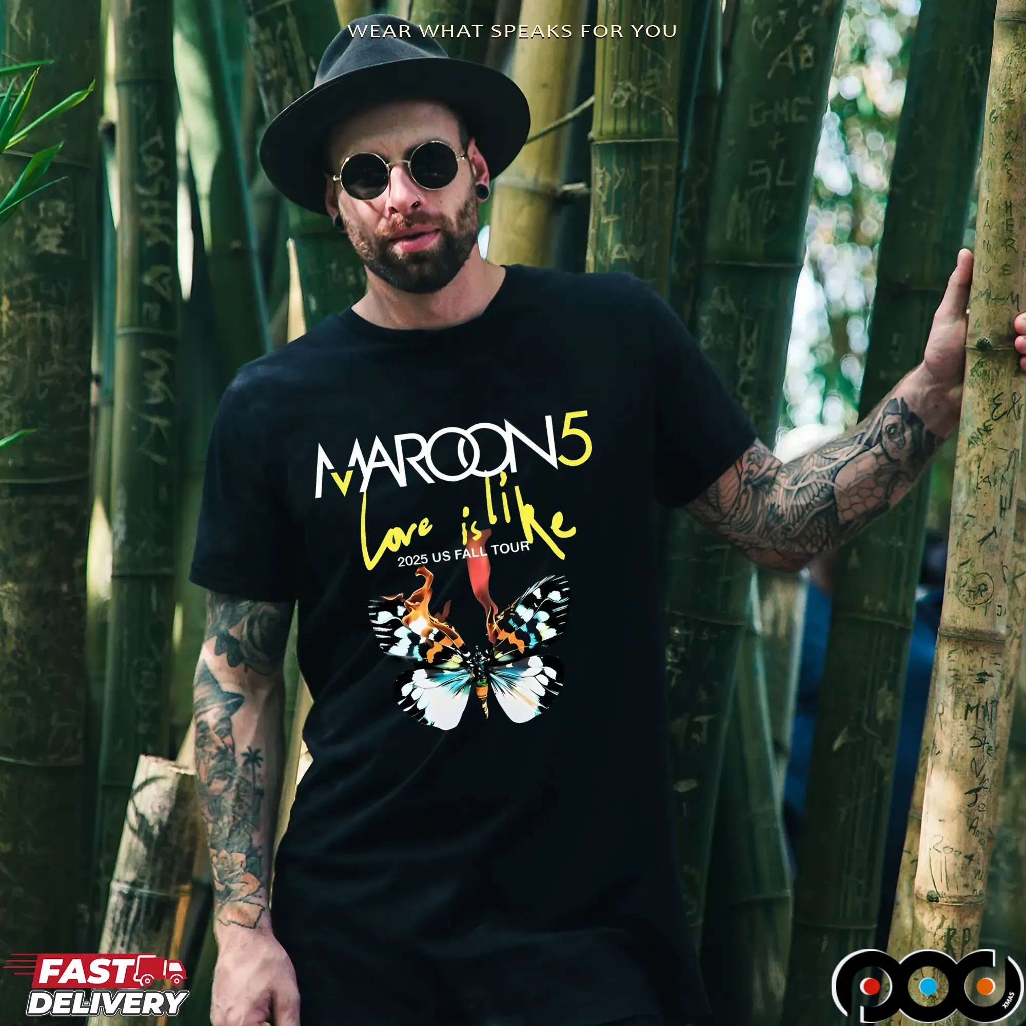 Marron5 Love Is Like Tour 2025 Us Fall Tour T Shirt